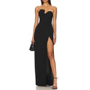 Amanda Uprichard X Revolve Strapless Puzzle Gown Asymmetric Bust Maxi Dress S